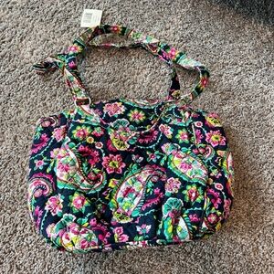 Vera Bradley Black and Pink Floral Shoulder Bag
